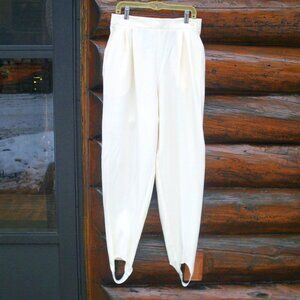 Bobbie Brooks Off-White High-Waist Stirrup Track Pants